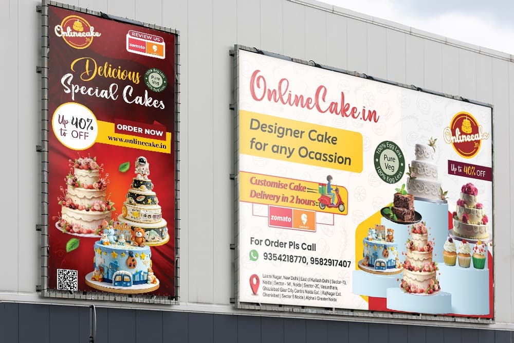 Outdoor hoardings for Onlinecake.in