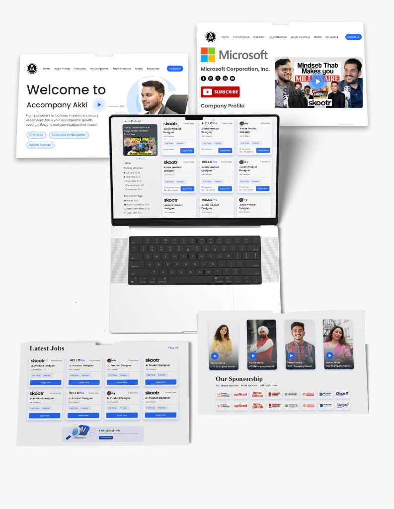 Job platform UI for Accompany Akki